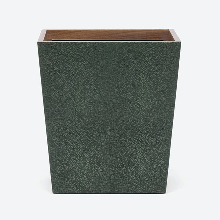 Manchester, Juniper, Wastebasket, Square Tapered, Realistic Faux Shagreen