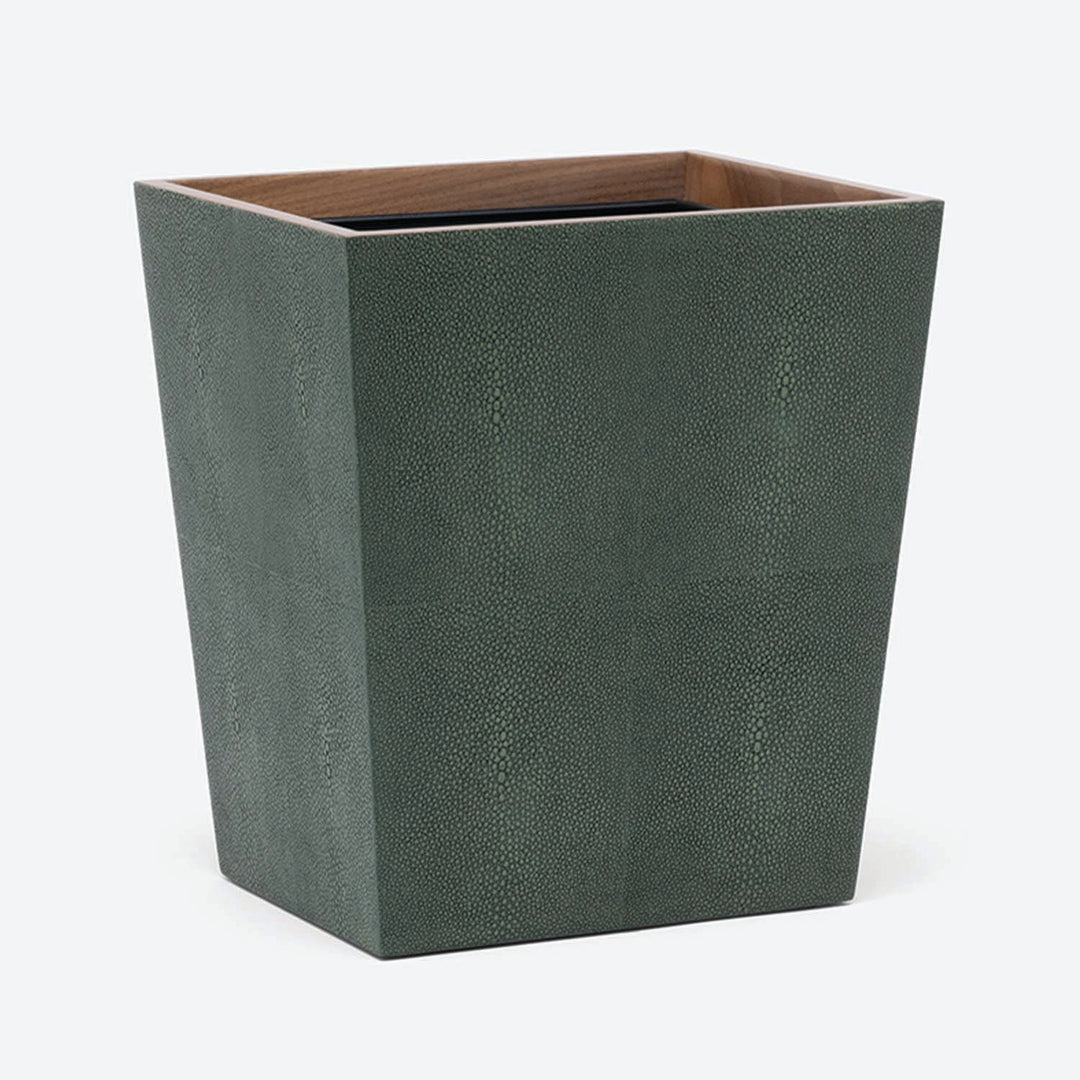 Manchester, Juniper, Wastebasket, Square Tapered, Realistic Faux Shagreen