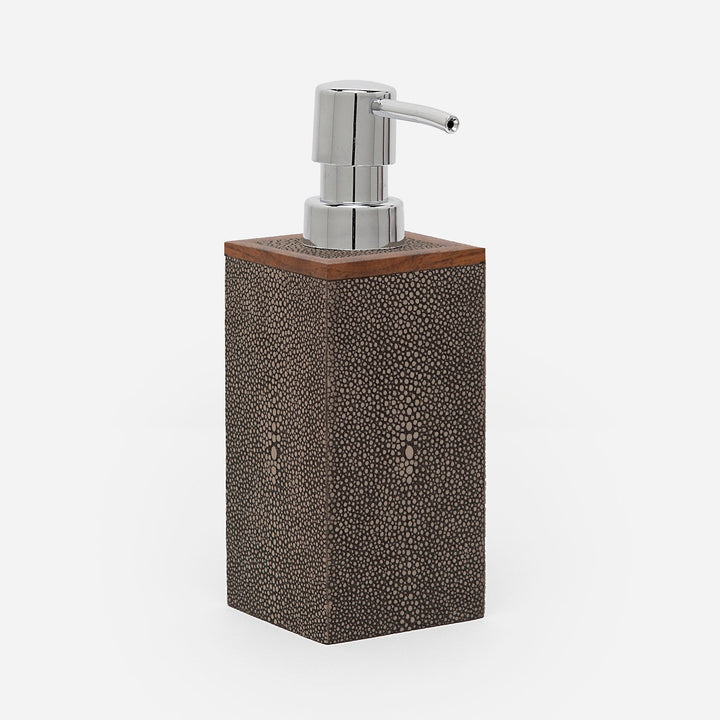 Manchester, Dark Mushroom, Soap Pump, Square Straight, Realistic Faux Shagreen