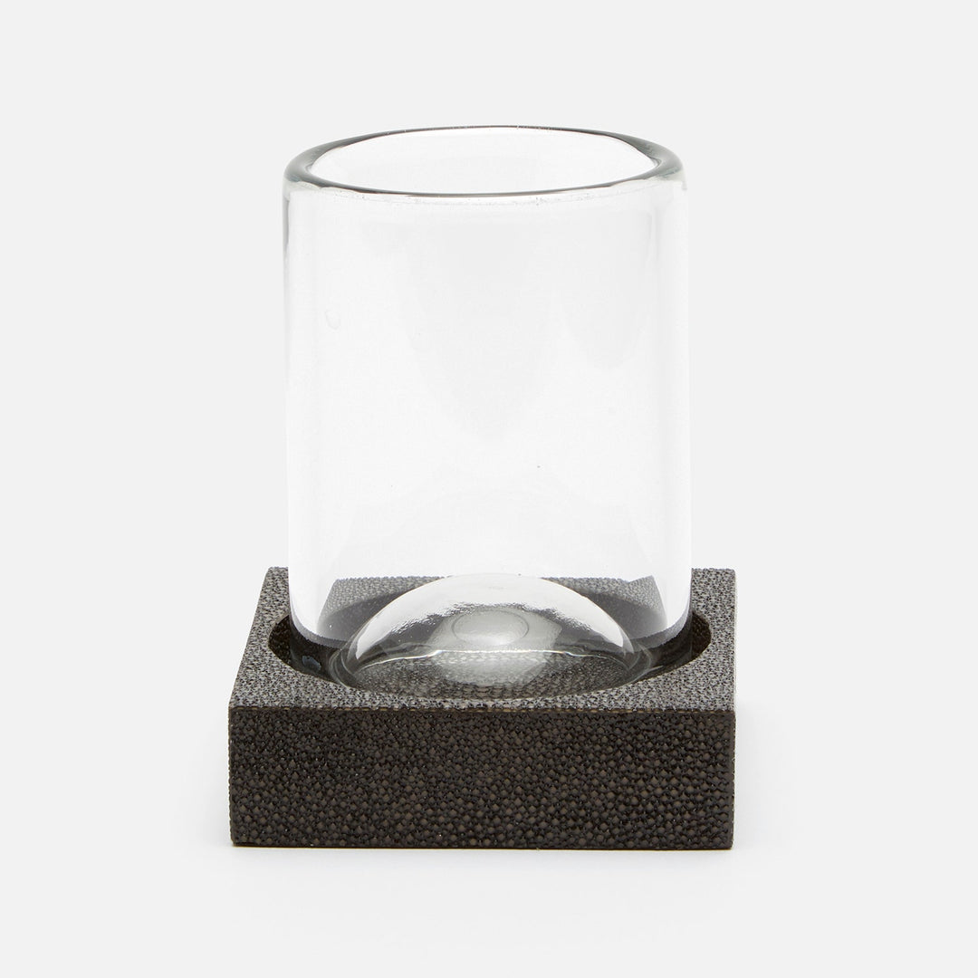 Manchester, Dark Mushroom, Tumbler Set, Square Straight, Realistic Faux Shagreen, M/2
