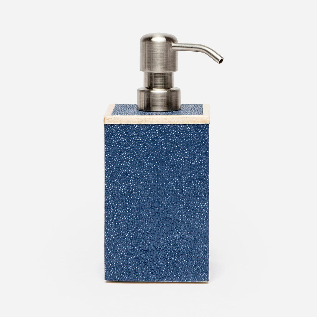 Manchester, Navy, Soap Pump, Square Straight, Realistic Faux Shagreen