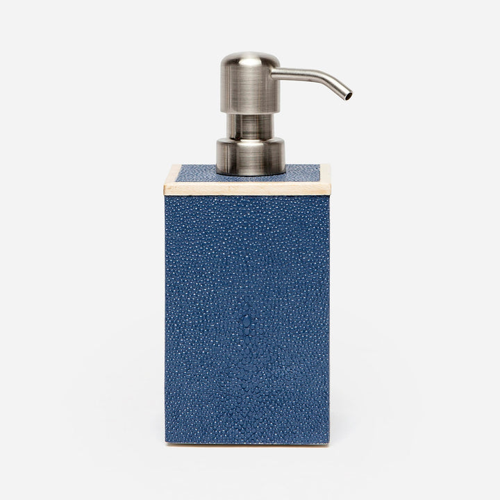 Manchester, Navy, Soap Pump, Square Straight, Realistic Faux Shagreen