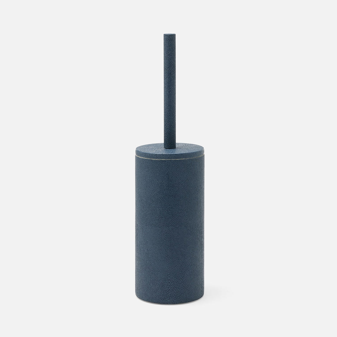 Manchester, Navy, Toilet Brush Holder, Round, Realistic Faux Shagreen