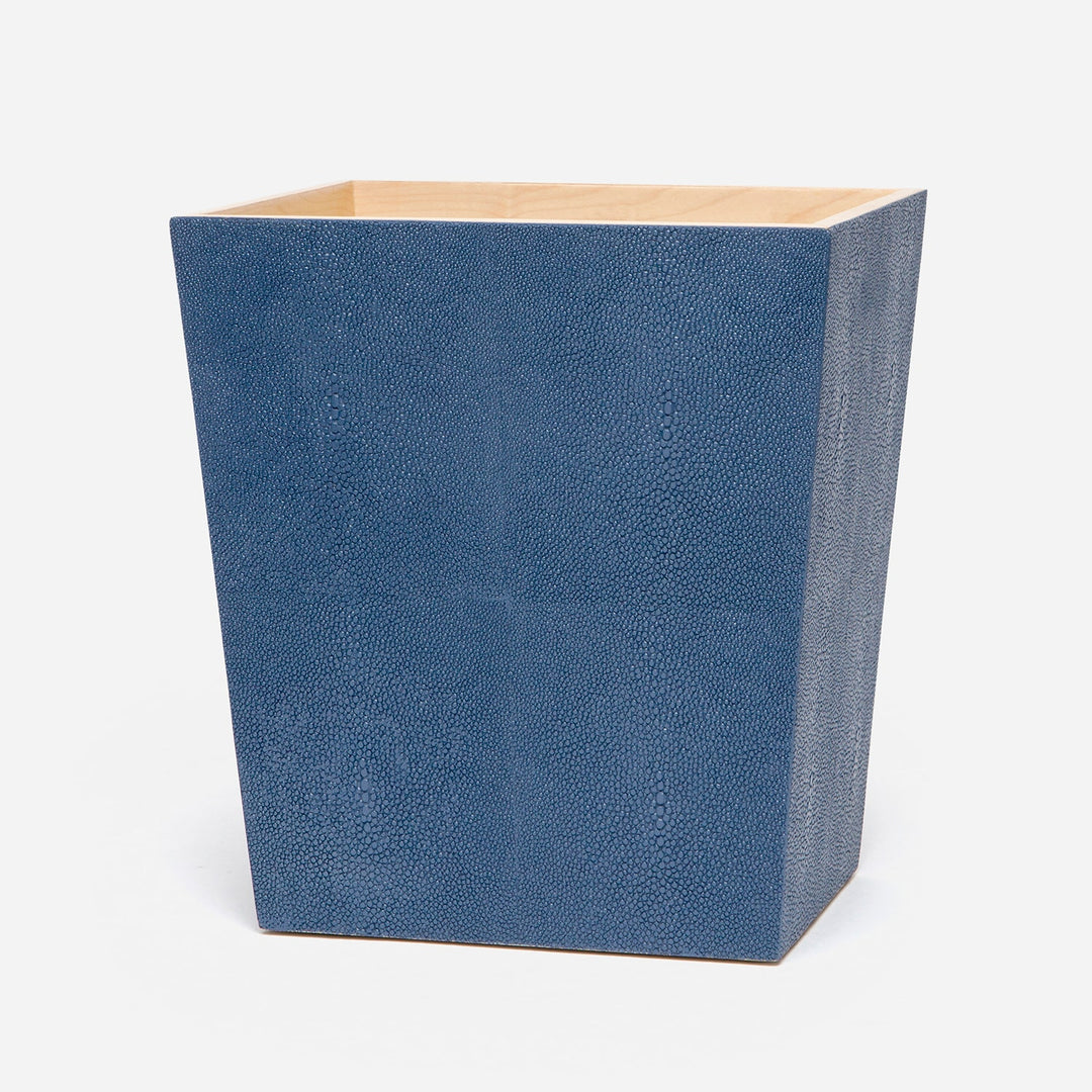 Manchester, Navy, Wastebasket, Rectangular Tapered, Realistic Faux Shagreen
