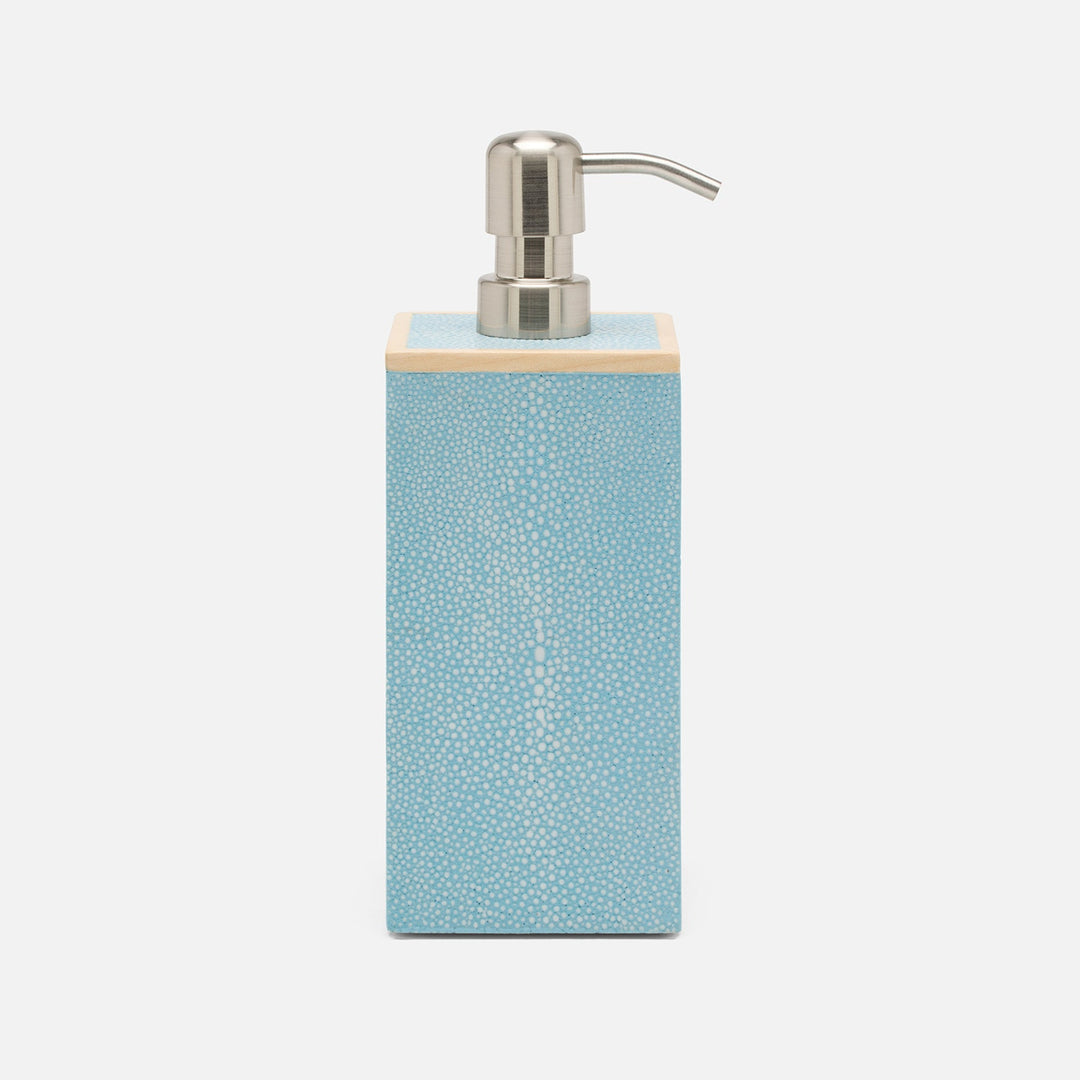 Manchester, Powder Blue, Soap Pump, Square Straight, Xlarge, Realistic Faux Shagreen