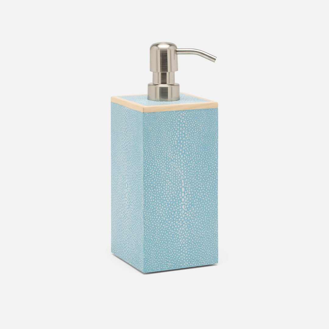 Manchester, Powder Blue, Soap Pump, Square Straight, Xlarge, Realistic Faux Shagreen