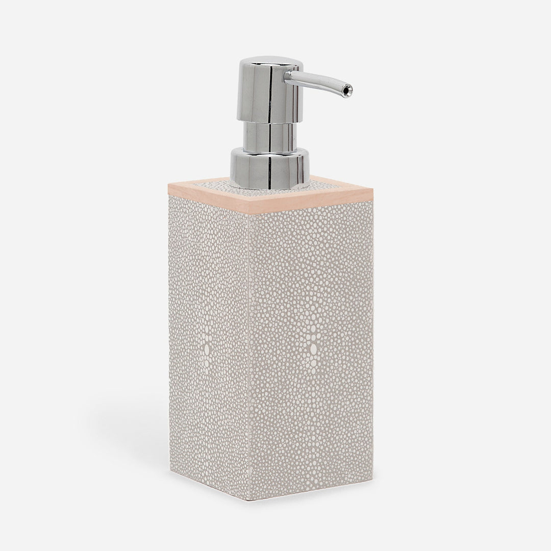 Manchester, Sand, Soap Pump, Square Straight, Realistic Faux Shagreen
