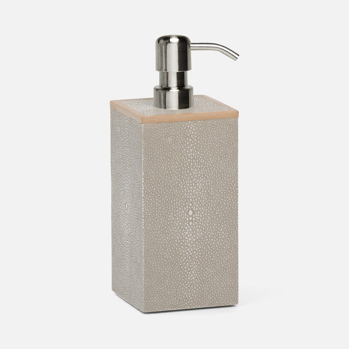 Manchester, Sand, Soap Pump, Xl, Square Straight, Realistic Faux Shagreen