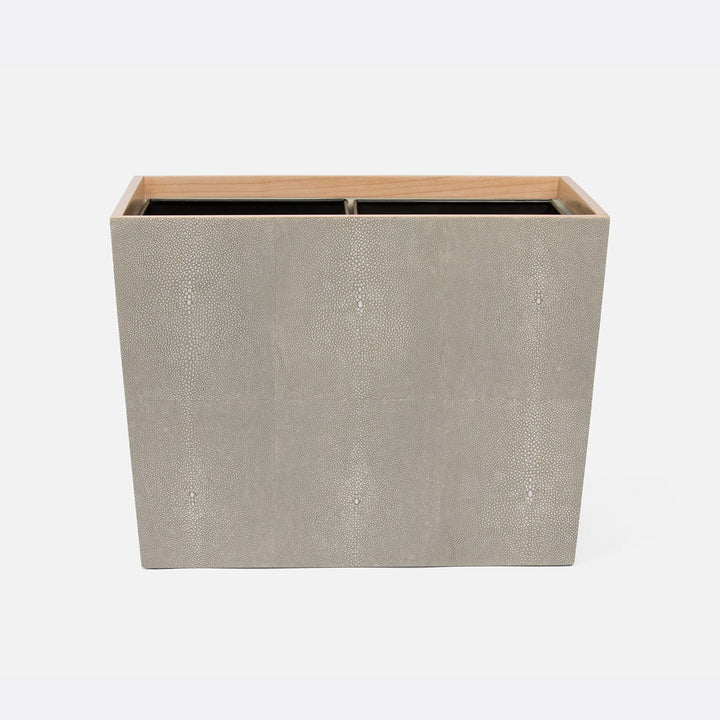 Manchester, Sand, Double Wastebasket, Rectangular Tapered, Realistic Faux Shagreen