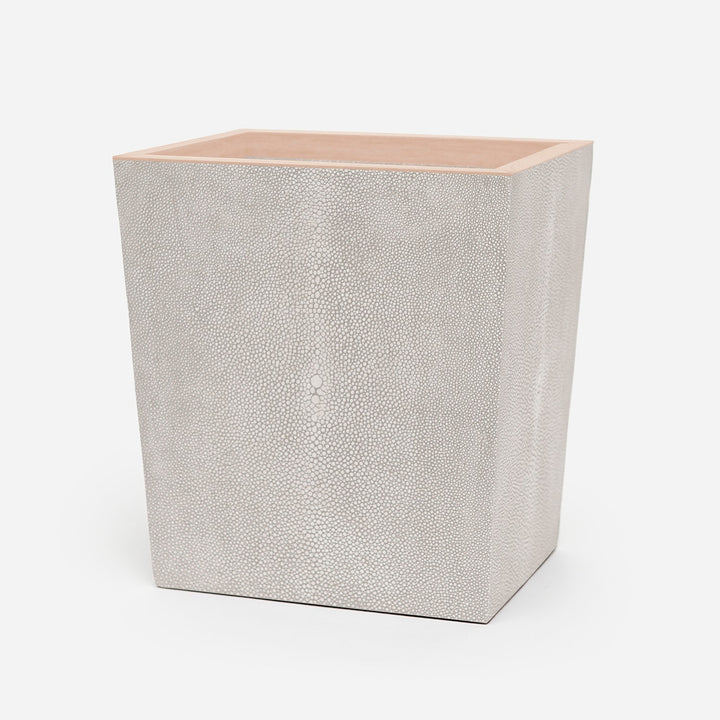 Manchester, Sand, Wastebasket, Rectangular Tapered, Realistic Faux Shagreen