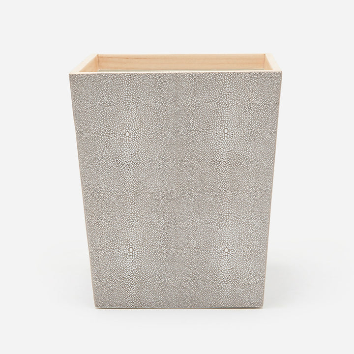 Manchester, Sand, Wastebasket, Square Tapered, Realistic Faux Shagreen