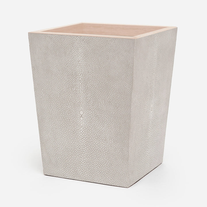 Manchester, Sand, Wastebasket, Square Tapered, Realistic Faux Shagreen