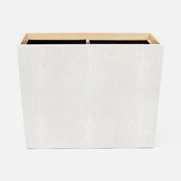 Manchester, Snow, Double Wastebasket, Rectangular Tapered, Realistic Faux Shagreen