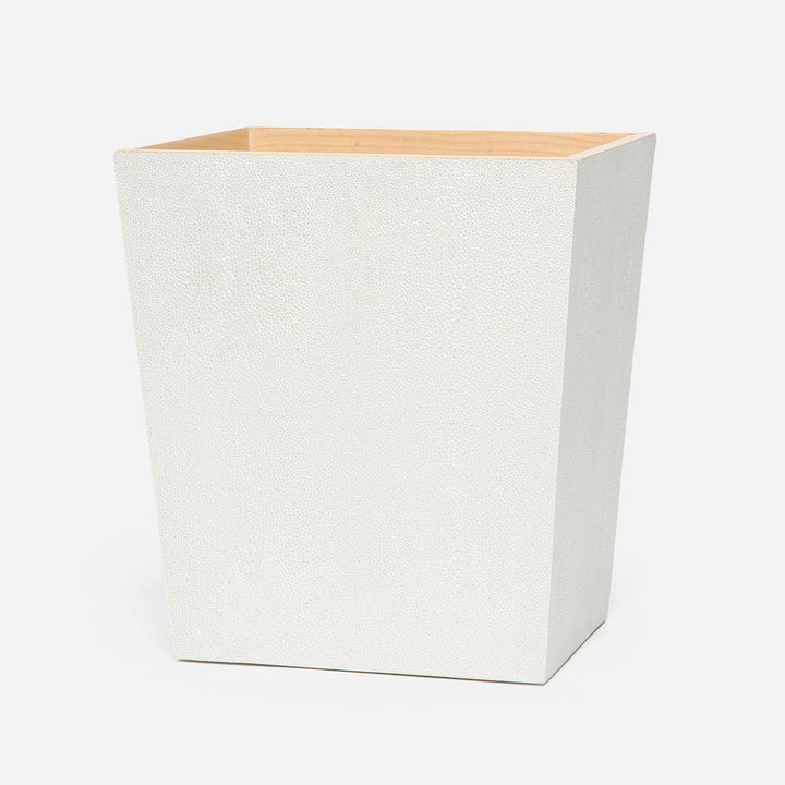 Manchester, Snow, Wastebasket, Rectangular Tapered, Realistic Faux Shagreen