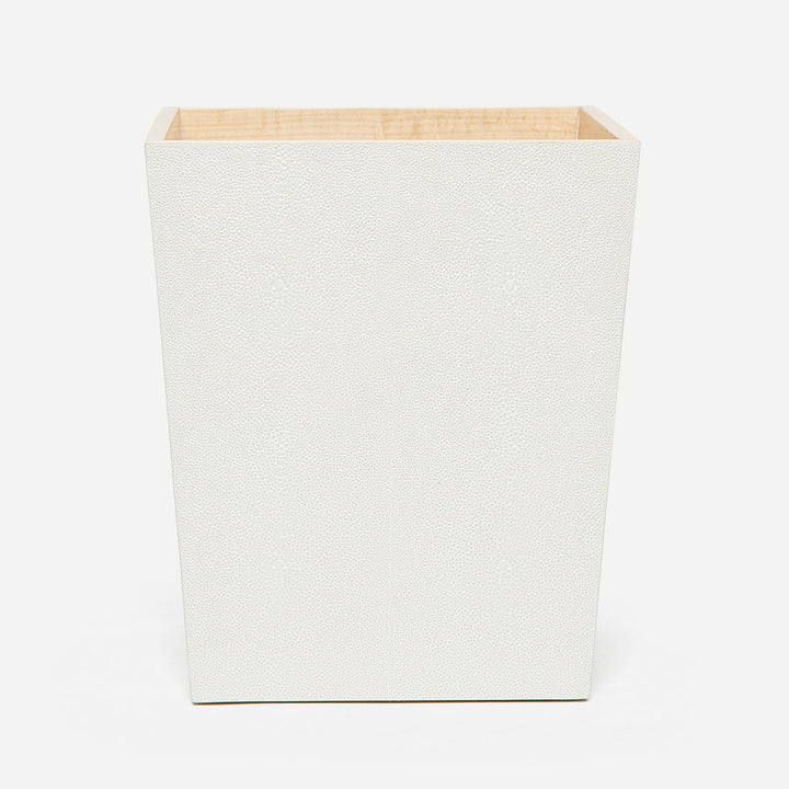 Manchester, Snow, Wastebasket, Square Tapered, Realistic Faux Shagreen
