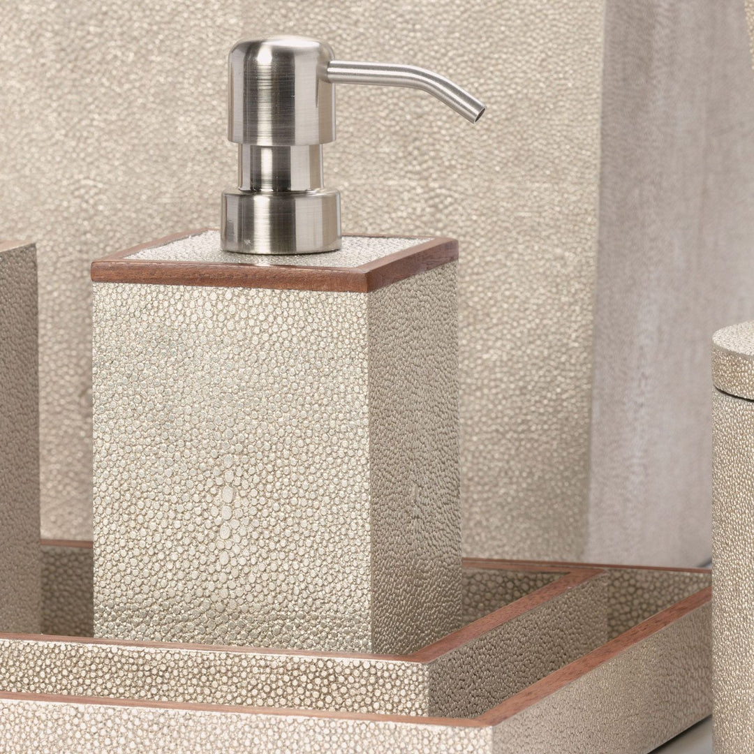 Manchester, Warm Silver, Soap Pump Ss, Realistic Faux Shagreen