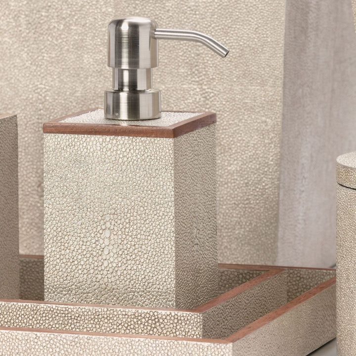 Manchester, Warm Silver, Soap Pump Ss, Realistic Faux Shagreen