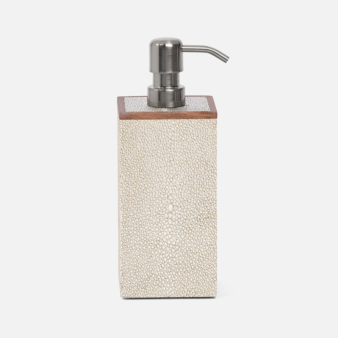 Manchester, Warm Silver, Soap Pump, Xl, Square Straight, Realistic Faux Shagreen