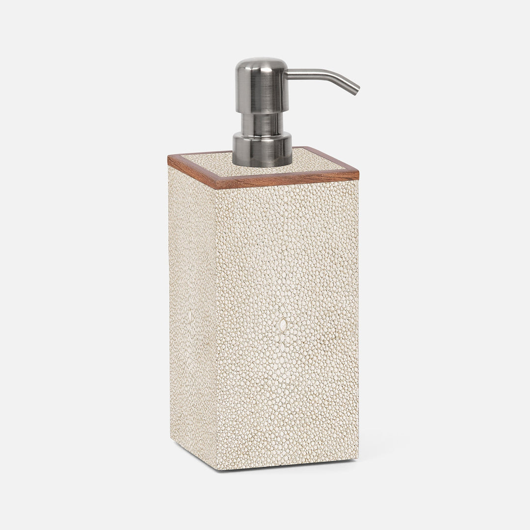 Manchester, Warm Silver, Soap Pump, Xl, Square Straight, Realistic Faux Shagreen