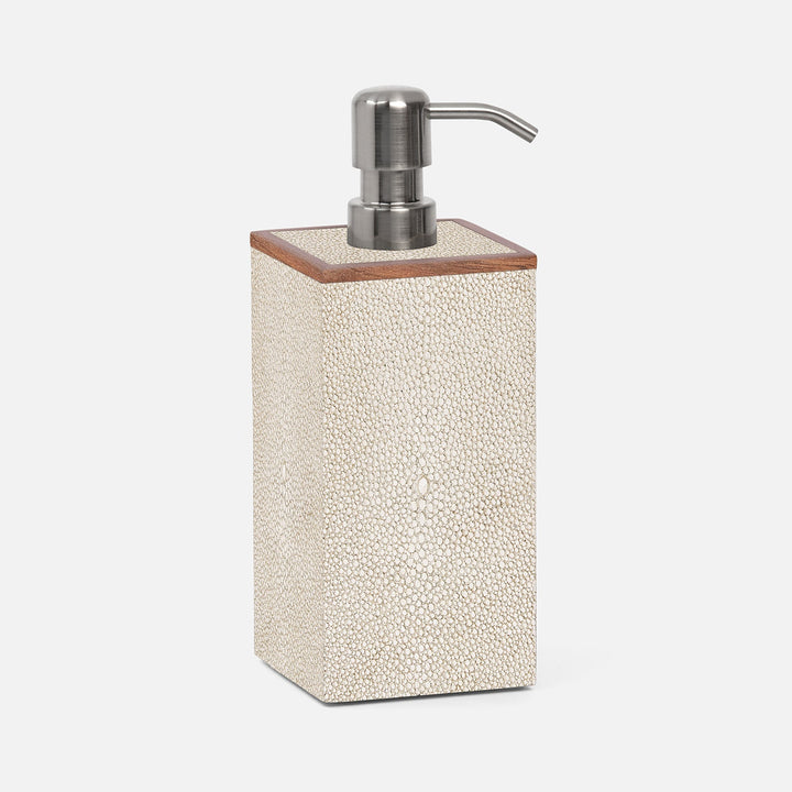 Manchester, Warm Silver, Soap Pump, Xl, Square Straight, Realistic Faux Shagreen