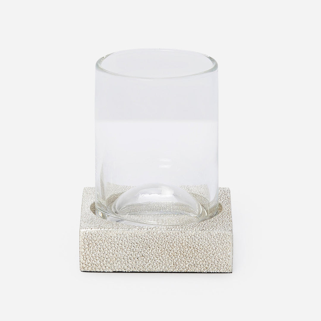 Manchester, Warm Silver, Tumbler Set, Square Straight, Realistic Faux Shagreen, M/2