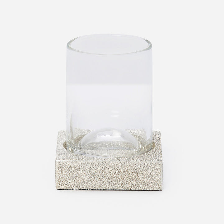 Manchester, Warm Silver, Tumbler Set, Square Straight, Realistic Faux Shagreen, M/2