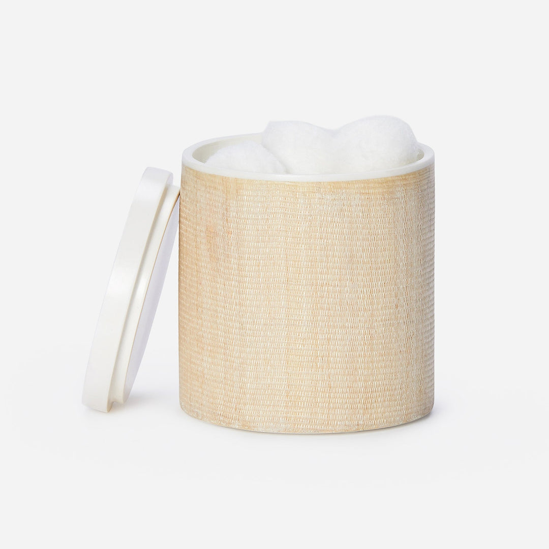 Maranello, Beige/White, Canister, Round, Abaca/Resin