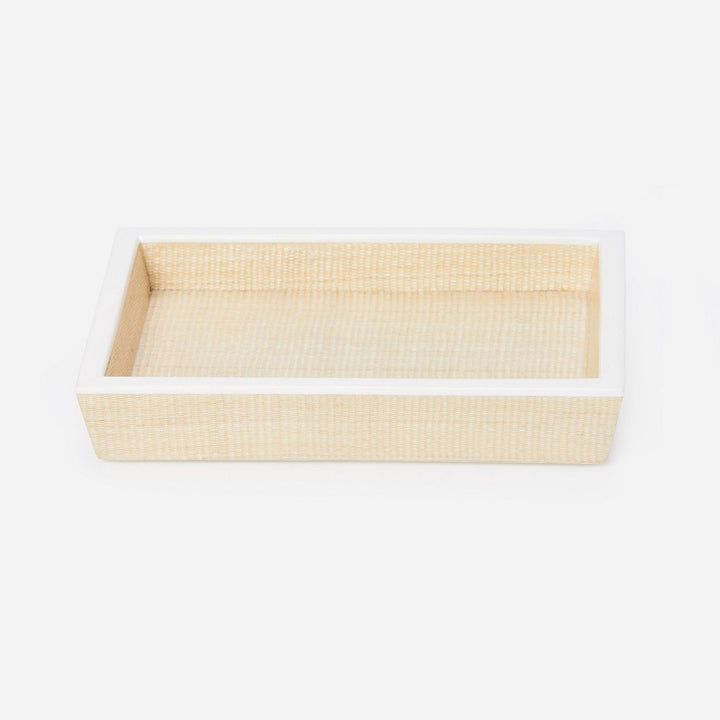 Maranello, Beige/White, Soap Dish, Rectangular Tapered, Abaca/Resin