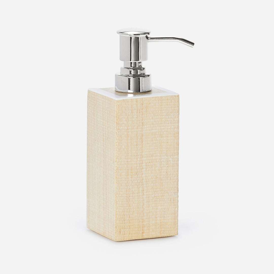 Maranello, Beige/White, Soap Pump, Square Straight, Abaca/Resin
