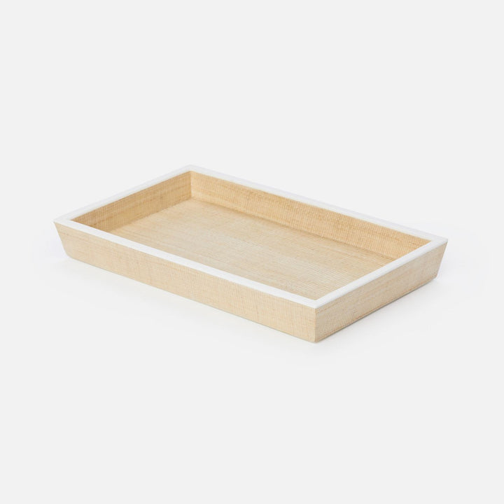 Maranello, Beige/White, Tray, Medium, Rectangular Tapered, Abaca/Resin