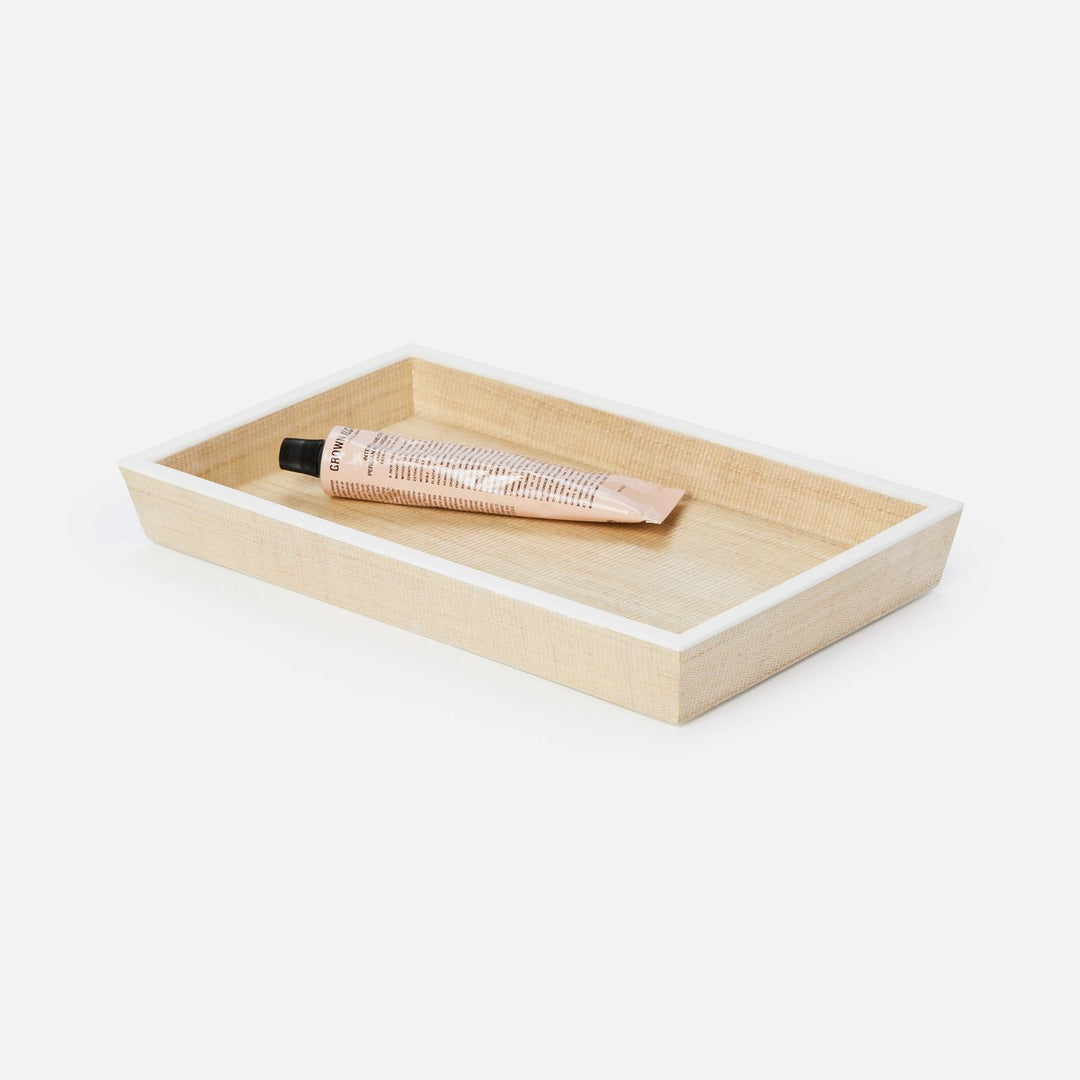 Maranello, Beige/White, Tray, Medium, Rectangular Tapered, Abaca/Resin