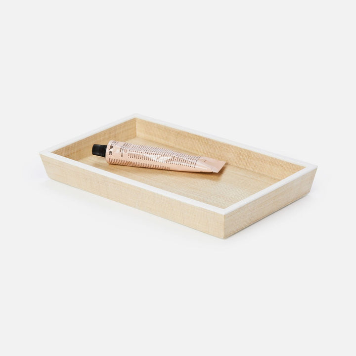 Maranello, Beige/White, Tray, Medium, Rectangular Tapered, Abaca/Resin