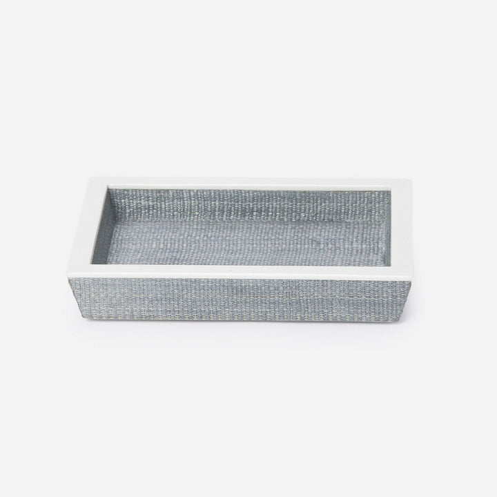 Maranello, Steel Blue/White, Soap Dish, Rectangular Tapered, Abaca/Resin