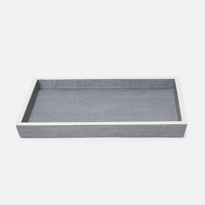 Maranello, Steel Blue/White, Tray, Large, Rectangular Tapered, Abaca/Resin