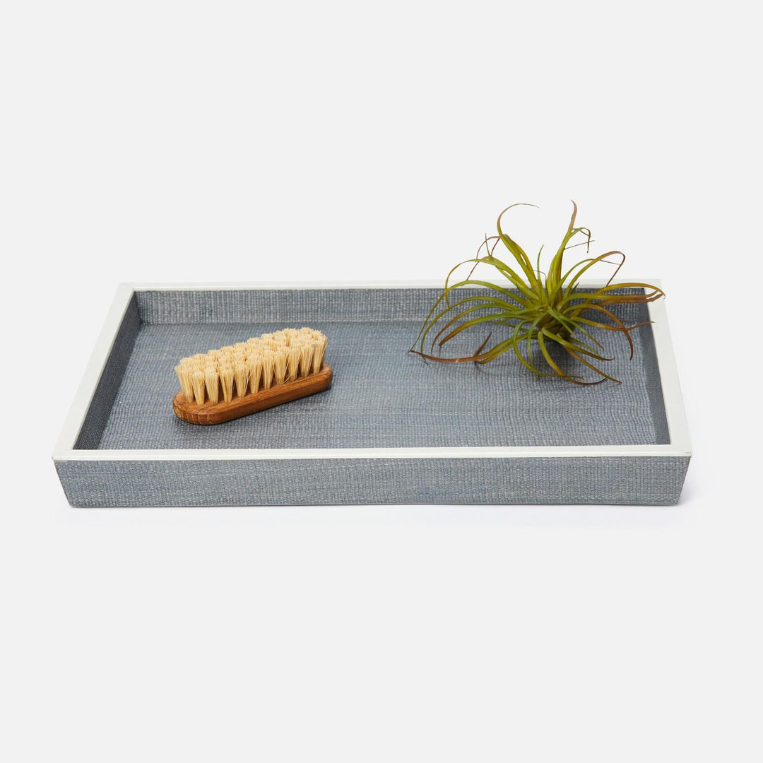 Maranello, Steel Blue/White, Tray, Large, Rectangular Tapered, Abaca/Resin
