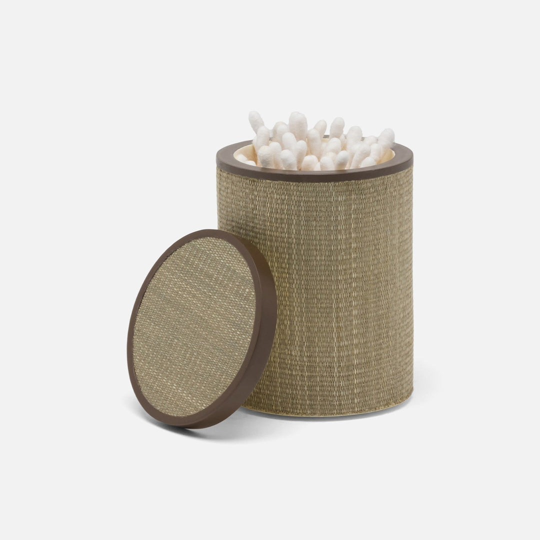 Maranello, Taupe/Brown, Canister, Round, Small, Abaca/Resin