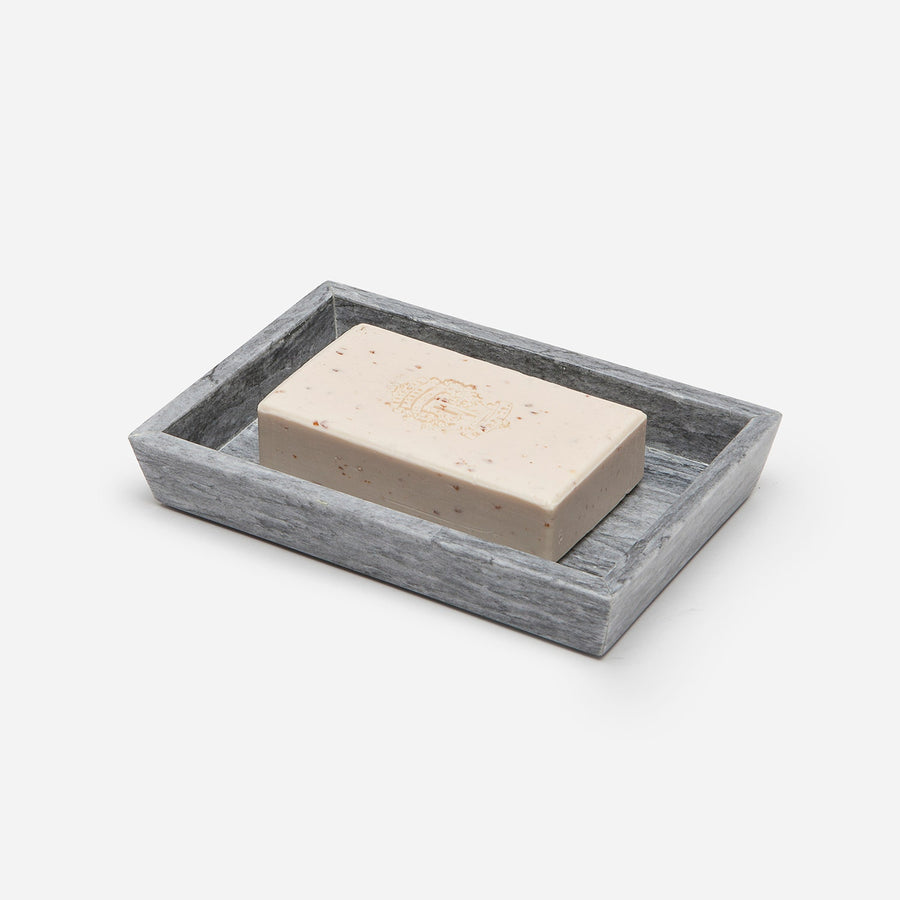 Milan, Gray, Soap Dish, Rectangular Tapered,Romblon Stone
