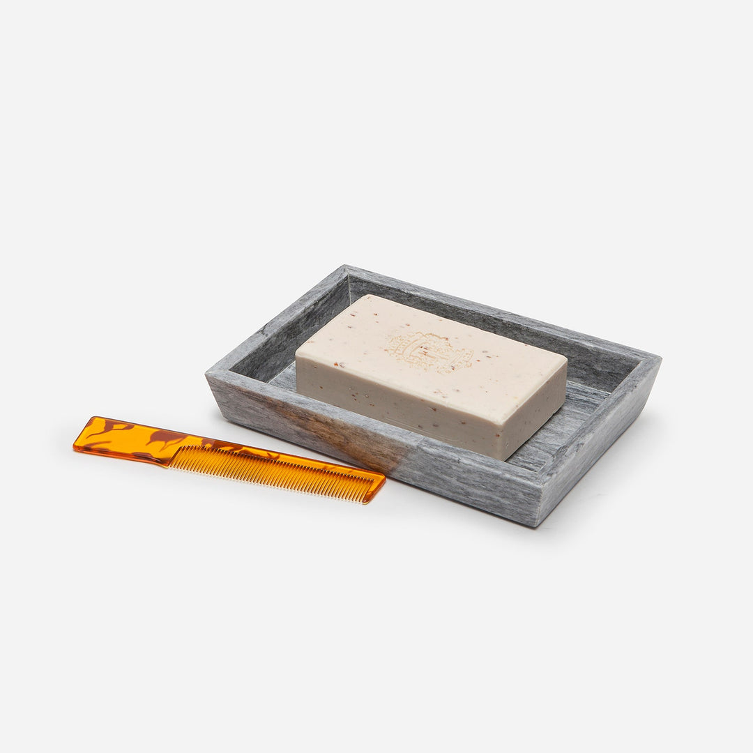 Milan, Gray, Soap Dish, Rectangular Tapered,Romblon Stone
