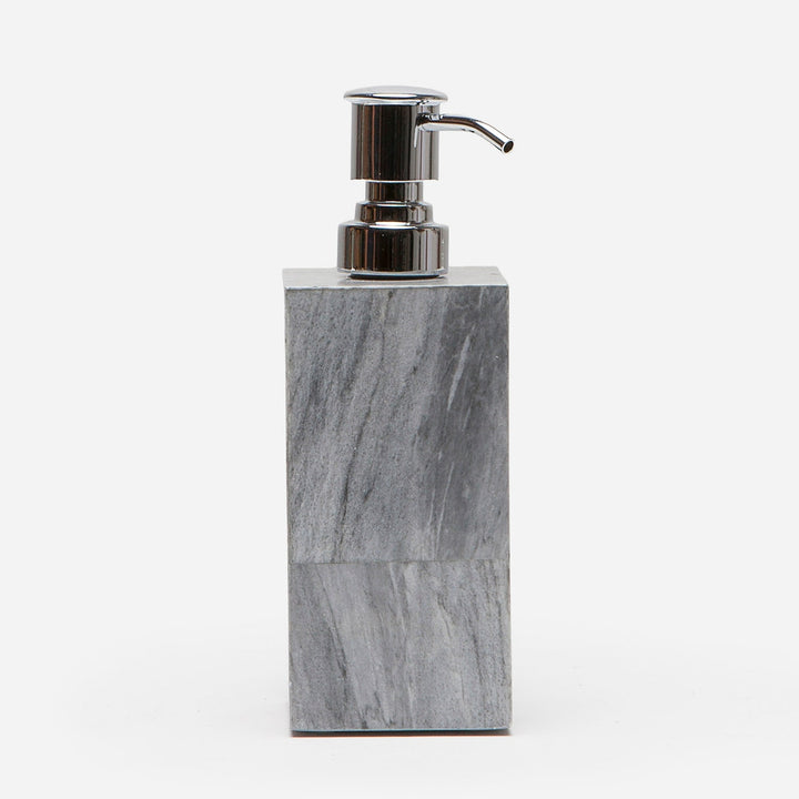 Milan, Gray, Soap Pump, Square Straight, Romblon Stone