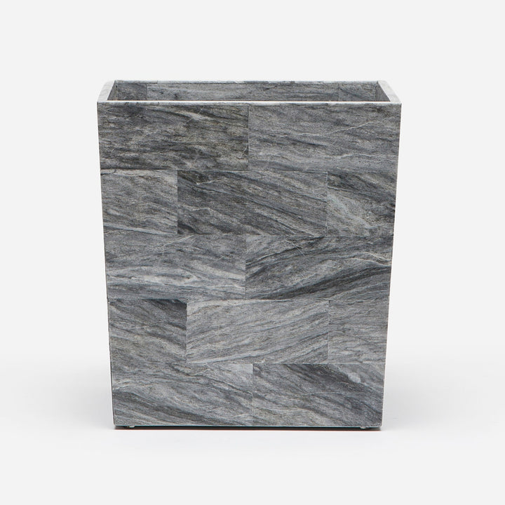 Milan, Gray, Wastebasket, Rectangular Tapered, Romblon Stone