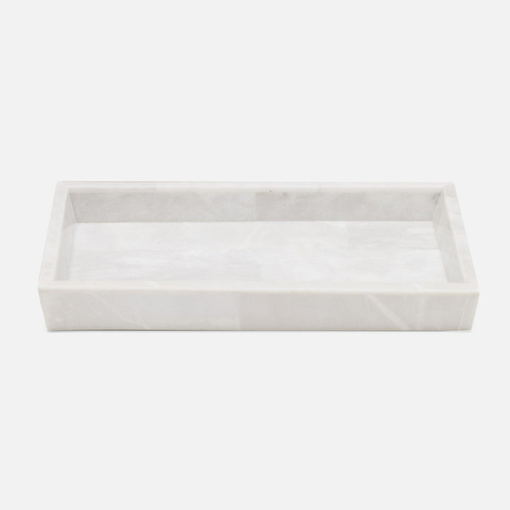 Milan, White, Tray, Rectangular Tapered, Medium, Romblon Stone