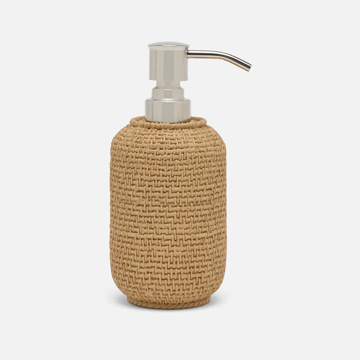 Nantes, Natural, Woven Textured, Soap Pump, Round, Resin