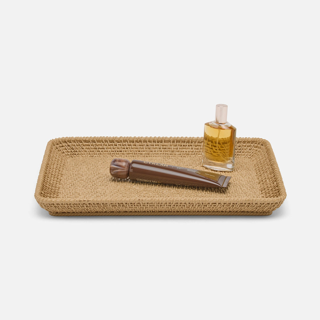 Nantes, Natural, Woven Textured, Nested Trays, Rectangular Tapered, Resin, S/2