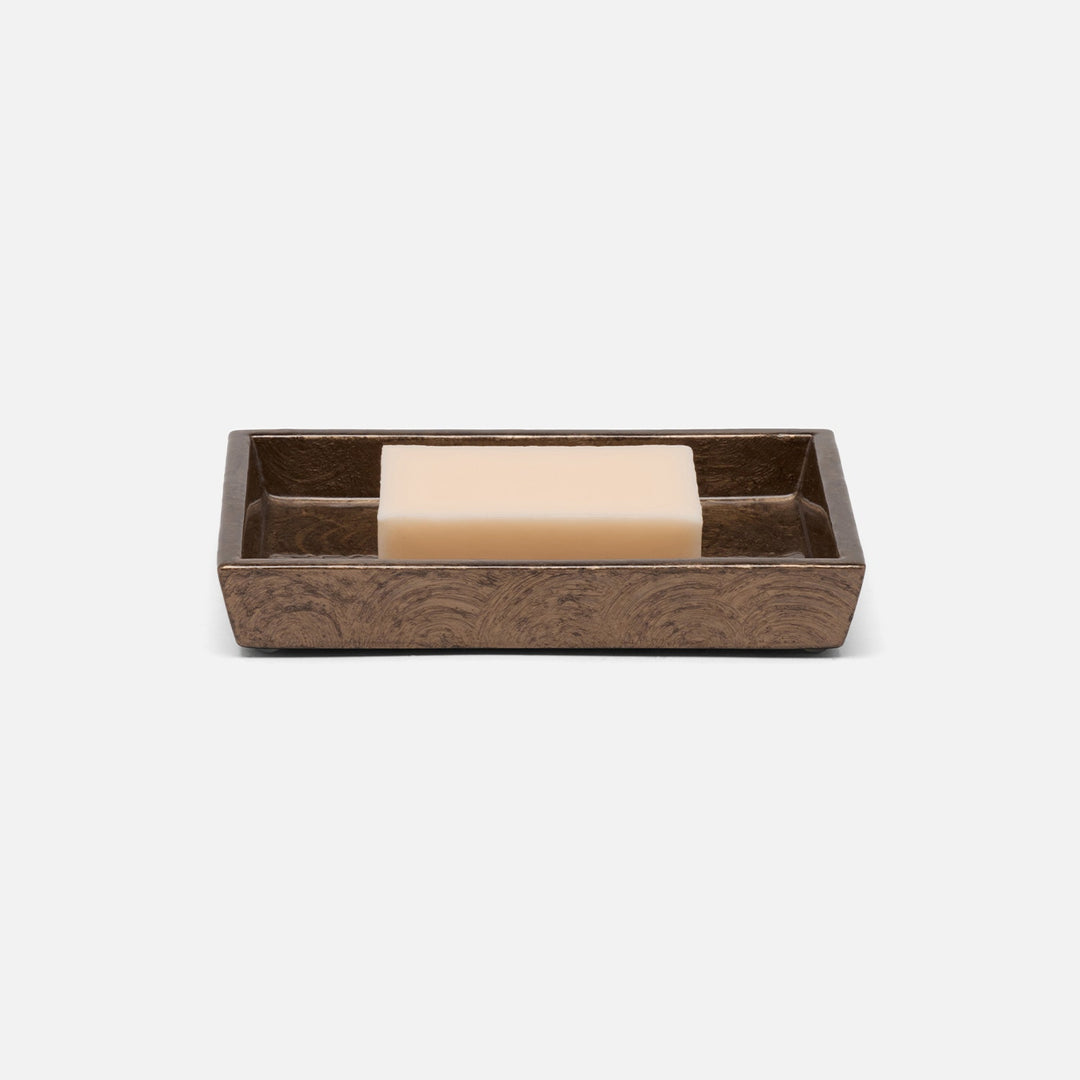 Navagio, Mocha, Soap Dish, Rectangular Tapered, Spiral Burl Resin