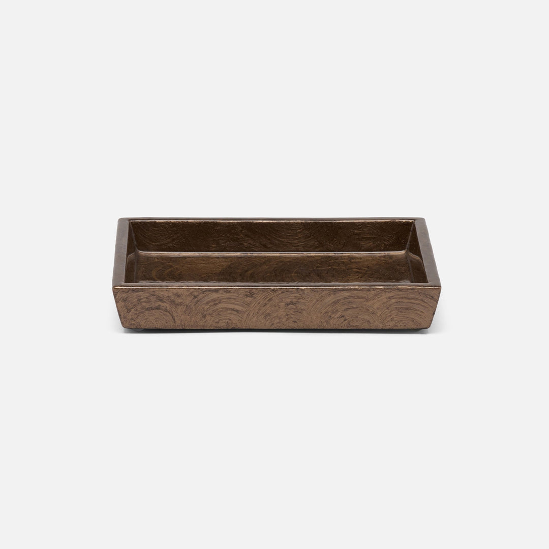 Navagio, Mocha, Soap Dish, Rectangular Tapered, Spiral Burl Resin