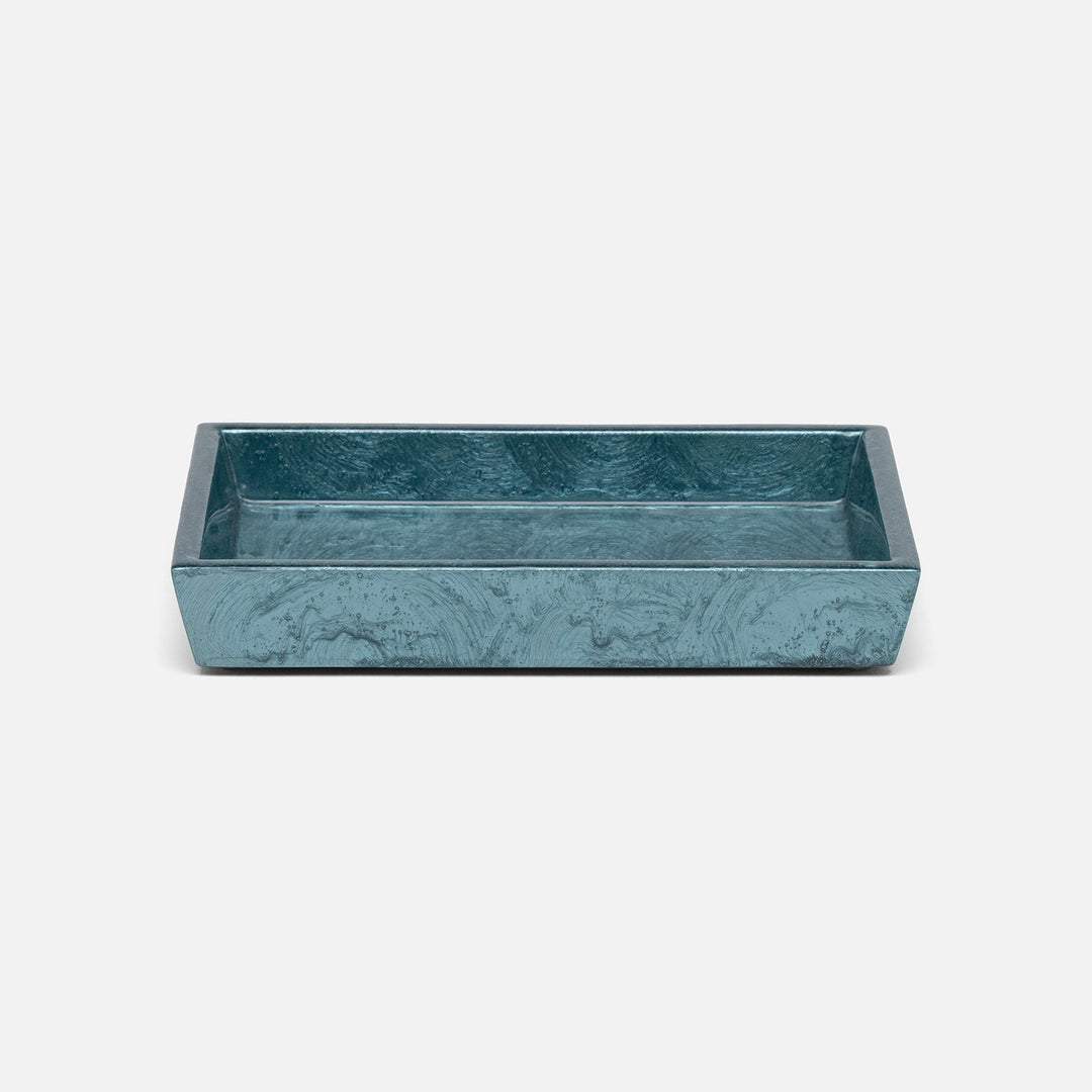 Navagio, Topaz, Soap Dish, Rectangular Tapered, Spiral Burl Resin