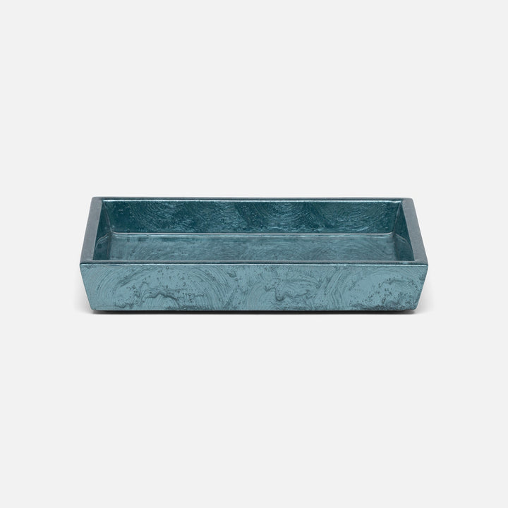 Navagio, Topaz, Soap Dish, Rectangular Tapered, Spiral Burl Resin