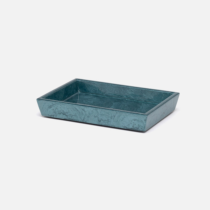 Navagio, Topaz, Soap Dish, Rectangular Tapered, Spiral Burl Resin