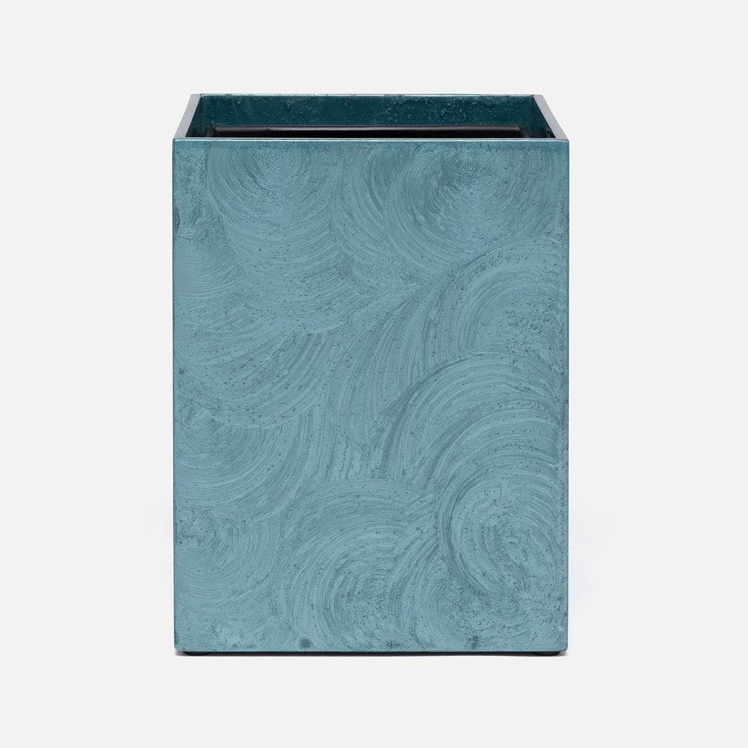 Navagio, Topaz, Wastebasket, Square Straight, Spiral Burl Resin