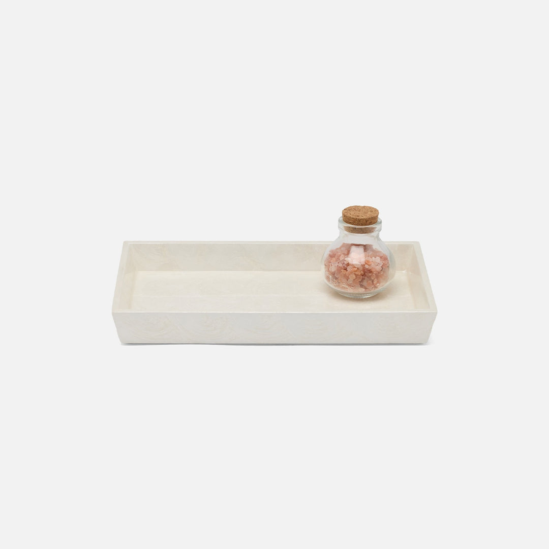 Navagio, White, Tray, Rectangular Tapered, Small, Spiral Burl Resin